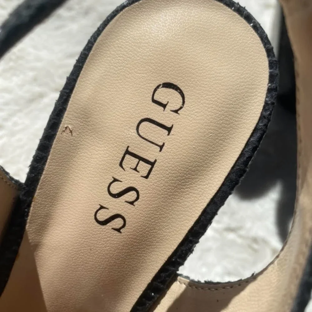 {SOLD} GUESS Slingback Peep-Toe Stiletto Heels - Picture 15 of 16